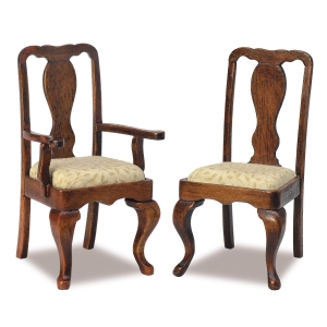 Queen-Anne Armlehnen-Stühle, 2 Stück