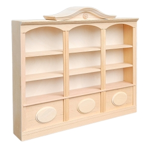 Großes Ladenregal - Bücherschrank, mit Giebel