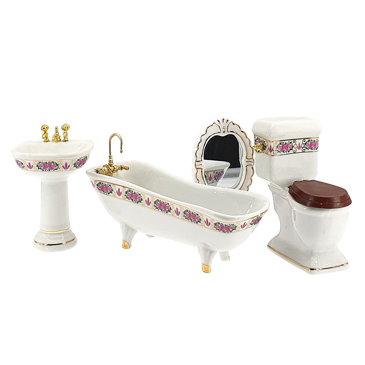 Bathroom, deluxe, porcelain, white, with décor